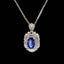 14K GOLD 1.55 CTW NATURAL SAPPHIRE & DIAMOND PENDANT( WITHOUT CHAIN )