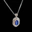 14K GOLD 1.55 CTW NATURAL SAPPHIRE & DIAMOND PENDANT( WITHOUT CHAIN )