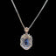 14K GOLD 1.55 CTW NATURAL SAPPHIRE & DIAMOND PENDANT( WITHOUT CHAIN )