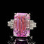 14K GOLD 10.48 CTW NATURAL KUNZITE & SAPPHIRE RING
