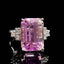 14K GOLD 10.48 CTW NATURAL KUNZITE & SAPPHIRE RING