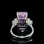 14K GOLD 10.48 CTW NATURAL KUNZITE & SAPPHIRE RING