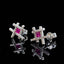 14K GOLD 0.50 CTW NATURAL RUBY & DIAMOND EARRINGS