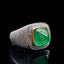14K GOLD 5.30 CTW VIVID GREEN NATURAL EMERALD & DIAMOND RING