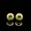 14K GOLD 0.46 CTW VIVID GREEN NATURAL EMERALD & DIAMOND EARRINGS