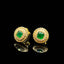 14K GOLD 0.46 CTW VIVID GREEN NATURAL EMERALD & DIAMOND EARRINGS