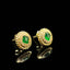 14K GOLD 0.46 CTW VIVID GREEN NATURAL EMERALD & DIAMOND EARRINGS