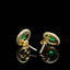 14K GOLD 0.46 CTW VIVID GREEN NATURAL EMERALD & DIAMOND EARRINGS
