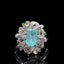 14K GOLD 1.53 CTW NATURAL PARAIBA TOURMALINE & DIAMOND RING