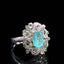 14K GOLD 1.53 CTW NATURAL PARAIBA TOURMALINE & DIAMOND RING