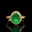 14K GOLD 1.70 CTW VIVID GREEN NATURAL EMERALD & DIAMOND RING