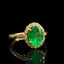 14K GOLD 1.70 CTW VIVID GREEN NATURAL EMERALD & DIAMOND RING