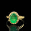 14K GOLD 1.70 CTW VIVID GREEN NATURAL EMERALD & DIAMOND RING
