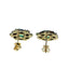 14K GOLD 1.17 CTW NATURAL EMERALD & DIAMOND EARRINGS