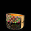 14K GOLD 1.58 CTW NATURAL RUBY & SAPPHIRE & EMERALD & DIAMOND RING
