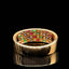 14K GOLD 1.58 CTW NATURAL RUBY & SAPPHIRE & EMERALD & DIAMOND RING