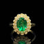 14K GOLD 2.58 CTW NATURAL EMERALD & DIAMOND RING