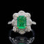 14K GOLD 1.43 CTW VIVID GREEN NATURAL EMERALD & DIAMOND RING/PENDANT( WITHOUT CHAIN )