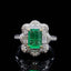 14K GOLD 1.43 CTW VIVID GREEN NATURAL EMERALD & DIAMOND RING/PENDANT( WITHOUT CHAIN )