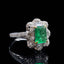 14K GOLD 1.43 CTW VIVID GREEN NATURAL EMERALD & DIAMOND RING/PENDANT( WITHOUT CHAIN )