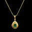 14K GOLD 0.62 CTW VIVID GREEN NATURAL EMERALD & DIAMOND PENDANT( WITHOUT CHAIN )