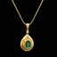 14K GOLD 0.62 CTW VIVID GREEN NATURAL EMERALD & DIAMOND PENDANT( WITHOUT CHAIN )