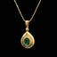 14K GOLD 0.62 CTW VIVID GREEN NATURAL EMERALD & DIAMOND PENDANT( WITHOUT CHAIN )