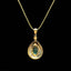 14K GOLD 0.62 CTW VIVID GREEN NATURAL EMERALD & DIAMOND PENDANT( WITHOUT CHAIN )