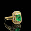 14K GOLD 2.51 CTW NATURAL EMERALD & DIAMOND RING