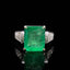 14K GOLD 4.8 CTW NATURAL EMERALD & DIAMOND RING