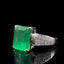 14K GOLD 4.8 CTW NATURAL EMERALD & DIAMOND RING