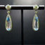 14K GOLD 5.9 CT NATURAL AQUAMARINE & TSAVORITE EARRINGS