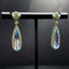 14K GOLD 5.9 CT NATURAL AQUAMARINE & TSAVORITE EARRINGS