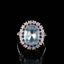 14K GOLD 3.29 CTW NATURAL AQUAMARINE & DIAMOND RING