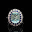 14K GOLD 3.29 CTW NATURAL AQUAMARINE & DIAMOND RING