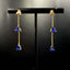14K GOLD 2.2 CT NATURAL SAPPHIRE & DIAMOND EARRINGS