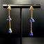 14K GOLD 2.2 CT NATURAL SAPPHIRE & DIAMOND EARRINGS