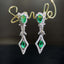 14K GOLD 2.02 CTW NATURAL EMERALD & DIAMOND EARRINGS