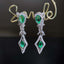 14K GOLD 2.02 CTW NATURAL EMERALD & DIAMOND EARRINGS