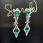 14K GOLD 2.02 CTW NATURAL EMERALD & DIAMOND EARRINGS