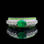 14K GOLD 1.18 CTW VIVID GREEN NATURAL EMERALD & DIAMOND RING