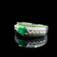 14K GOLD 1.18 CTW VIVID GREEN NATURAL EMERALD & DIAMOND RING