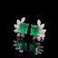 14K GOLD 1.80 CTW VIVID GREEN NATURAL EMERALD & DIAMOND EARRINGS