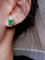 14K GOLD 1.80 CTW VIVID GREEN NATURAL EMERALD & DIAMOND EARRINGS