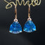 14K GOLD 14.2 CT NATURAL TOPAZ & DIAMOND EARRINGS