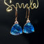 14K GOLD 14.2 CT NATURAL TOPAZ & DIAMOND EARRINGS