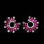 14K GOLD 3.20 CTW NATURAL RUBY & DIAMOND EARRINGS