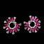 14K GOLD 3.20 CTW NATURAL RUBY & DIAMOND EARRINGS