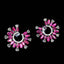 14K GOLD 3.20 CTW NATURAL RUBY & DIAMOND EARRINGS