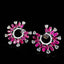 14K GOLD 3.20 CTW NATURAL RUBY & DIAMOND EARRINGS